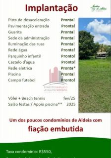 Lotes de 1000m no Cond. Jardins de Aldeia