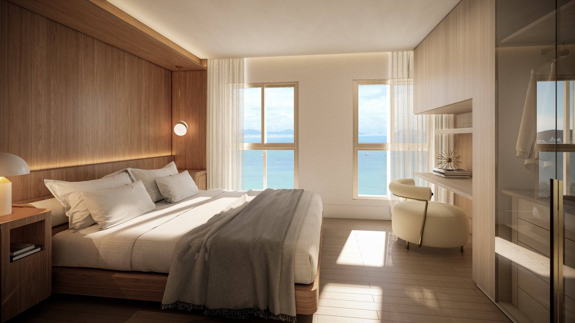 Apartamento Para Vender no Empreendimento Corá, com arquitetura internacional,3 suítes no bairro Praia de Armação do Itapocorói em Penha