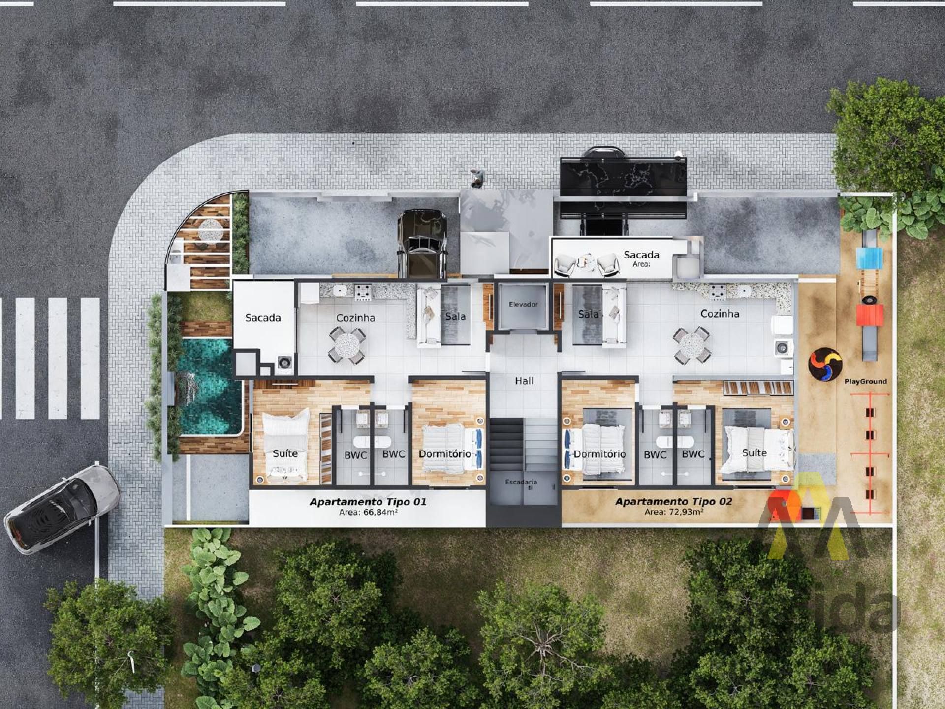 Apartamento Para Vender com 2 quartos sendo 1 suíte no bairro Itacolomi em Balneário Piçarras