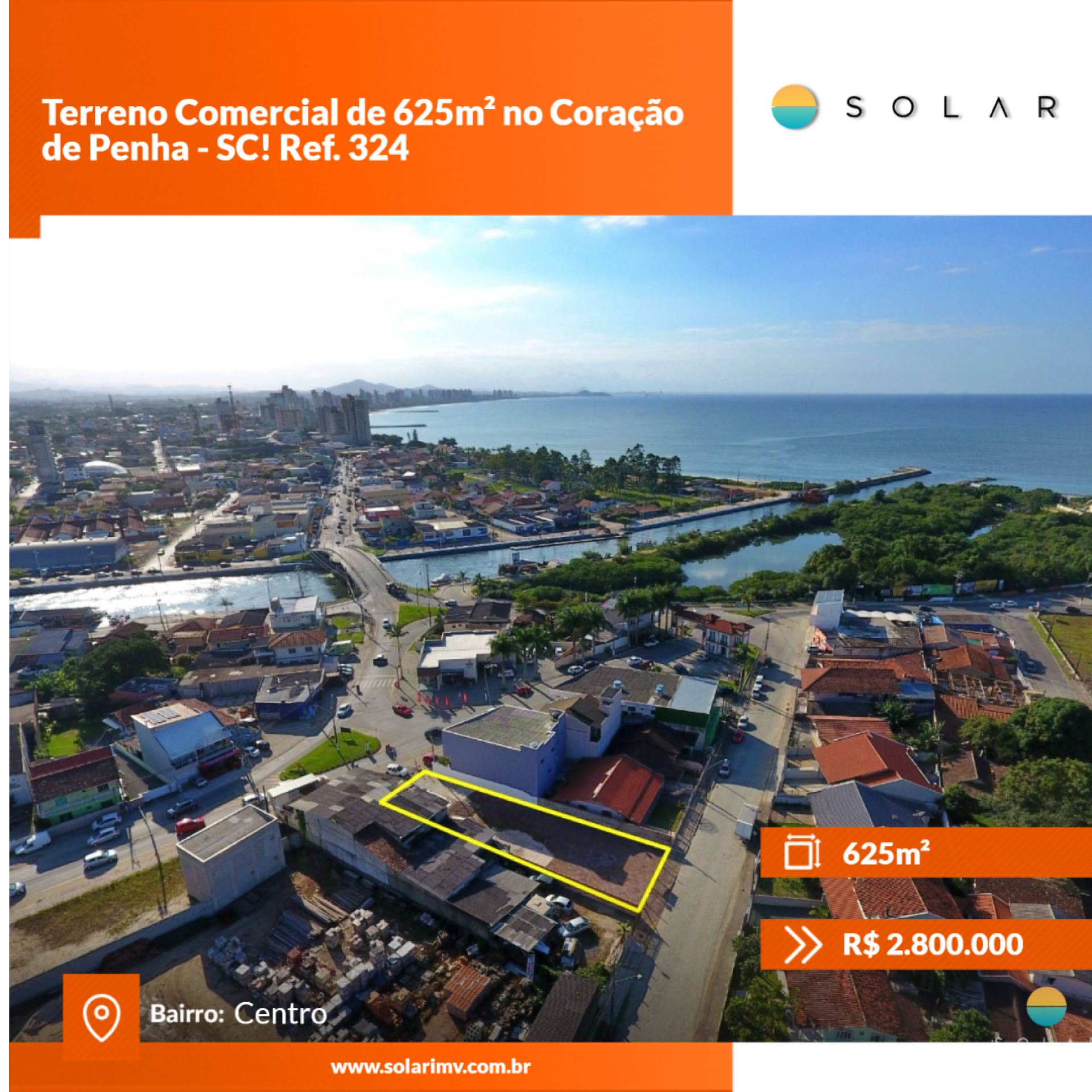 Terreno Comercial de 625m² no Coração de Penha - SC! Ref. 324