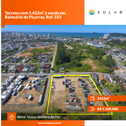 Terreno com 5.422m² à venda em Balneário de Piçarras. Ref. 333