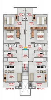 Apartamento Para Vender com 2 dormitórios, sendo 1 suíte no bairro Nossa Senhora de Fátima em Penha-SC. Ref. 380