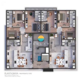 Apartamento para venda no Marbella Concept Residence com 01 suíte e 02 demi-suítes em Bal. Piçarras/SC. Ref. 393