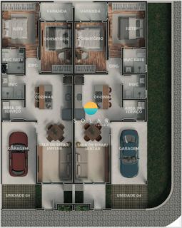 Casas geminadas à venda com 02 dormitórios, sendo 01 suíte no Bairro Nossa Senhora de Fátima, Penha - SC. Ref. 404