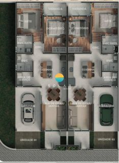 Casas geminadas à venda com 02 dormitórios, sendo 01 suíte no Bairro Nossa Senhora de Fátima, Penha - SC. Ref. 404