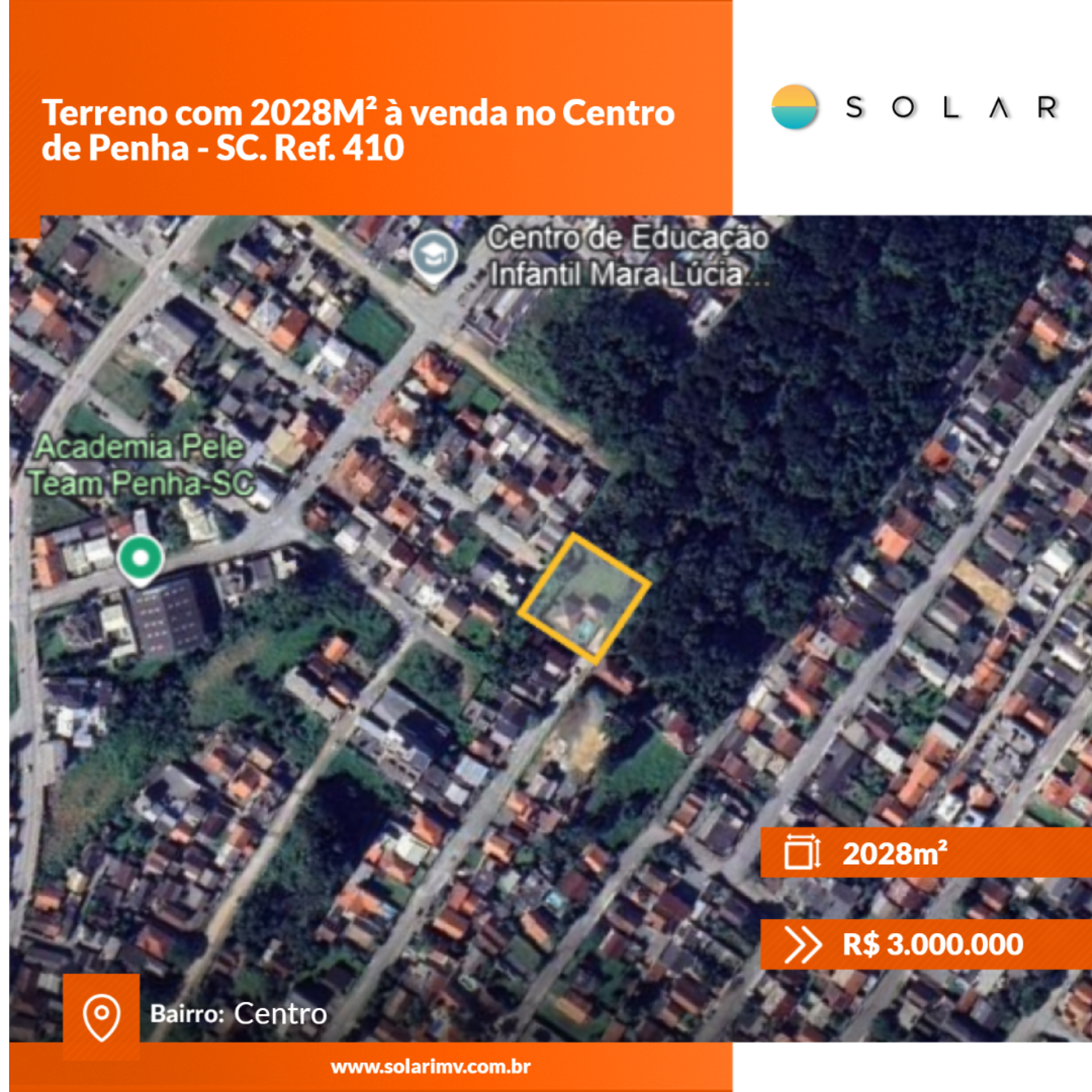 Terreno com 2028M² à venda no Centro de Penha - SC. Ref. 410