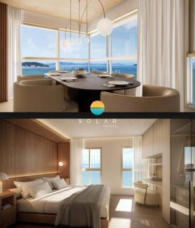 Residencial Corá - Apartamento com vista para o Mar, com 01 suíte, Demi suíte e 02 garagens na Praia da Armação em Penha - SC. Ref. 435