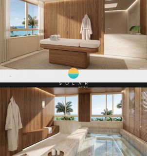 Residencial Corá - Apartamento com vista para o Mar, com 01 suíte, Demi suíte e 02 garagens na Praia da Armação em Penha - SC. Ref. 435