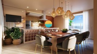 BERSI HOME CLUB - Apartamento com VISTA MAR de 3 dormitórios, sendo 01 suíte à 300m da Praia de Armação - Penha/SC. Ref. 440