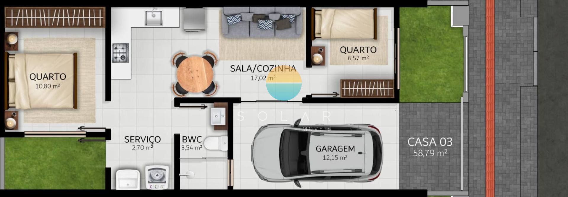 Geminados Para Vender com 2 quartos no bairro Praia da Armação Itaporocoy, Penha /SC. Ref. 491