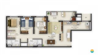 Apartamento com vista para o mar aprox. 50m da praia, com 3 dorm. na Praia de Armação, Penha/SC. Ref. 237