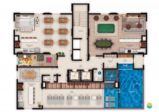 O empreendimento mantém você conectado com o mar através da belíssima Orla de Perequê. Ref. 244