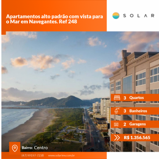 Apartamentos alto padrão com vista para o Mar em Navegantes. Ref 248