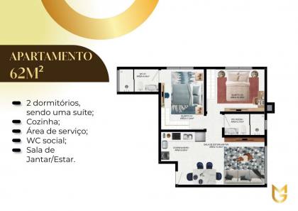 Apartamento à venda com 2 quartos, sendo 1 suíte no bairro Mirante em Campina Grande