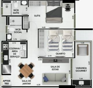 Apartamento à venda, com 03 quartos, sendo 02 suítes, no Bessa, em João Pessoa