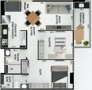 Apartamento à venda, com 03 quartos, sendo 02 suítes, no Bessa, em João Pessoa