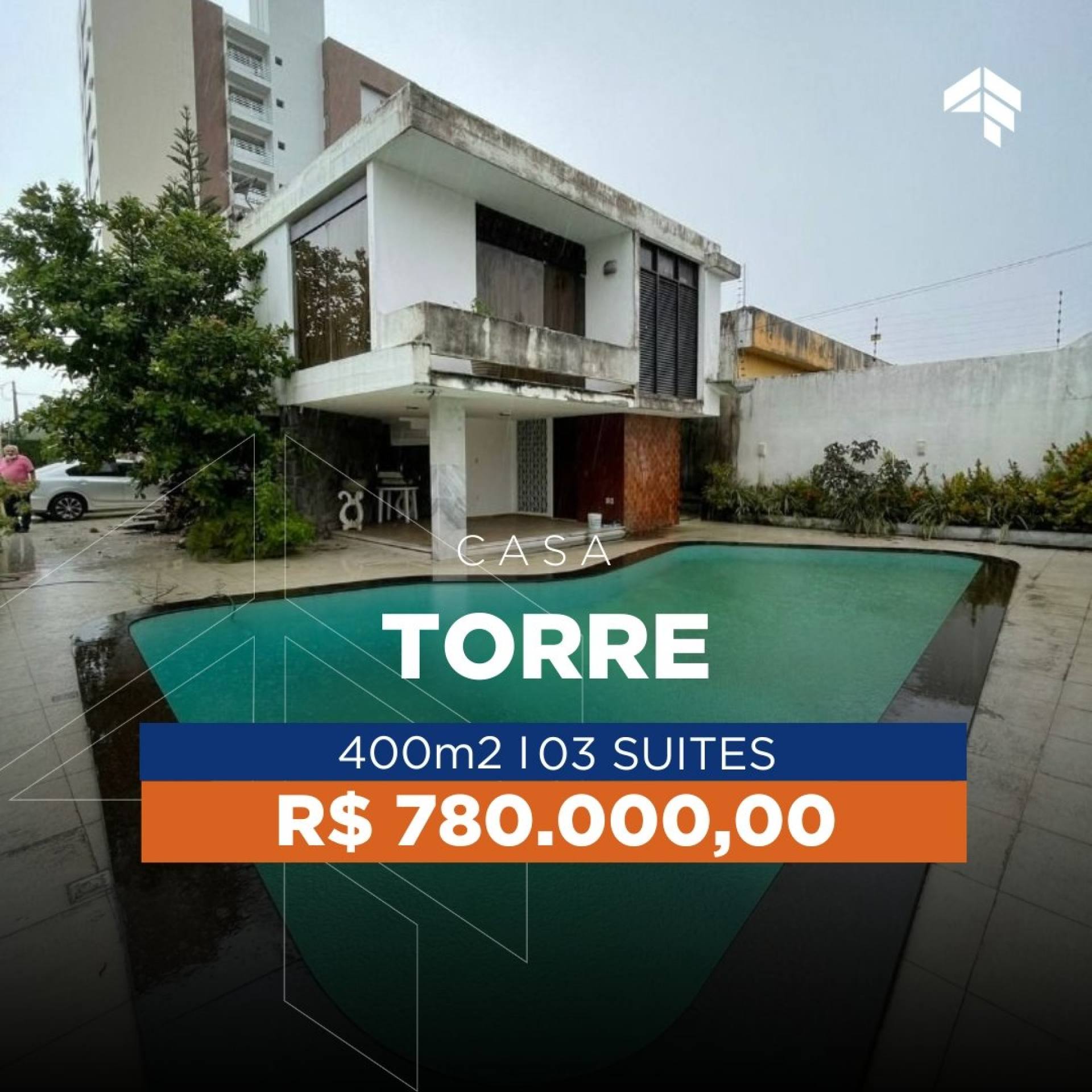 Casa a venda com 3 Suítes, 400m² - por R$ 780.000 - Torre - João Pessoa/PB