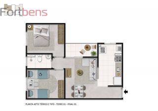 Apartamento Para Vender com 2 quartos no bairro CENTRO em Franco Da Rocha