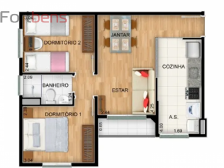 Apartamento Para Vender com 2 quartos no bairro jardim luciana  em Franco Da Rocha