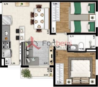 Apartamento Para Vender com 2 quartos no bairro Serpa em Caieiras