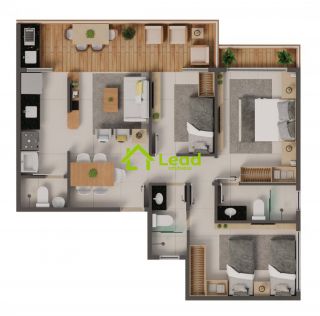 Apartamento com 03 Quartos á Venda no Aquiraz no Beach Ville Porto das Dunas - Ceará