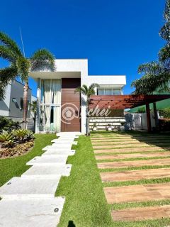 Casa moderna nascente 4/4 com energia solar à venda no Alphaville Litoral Norte 1