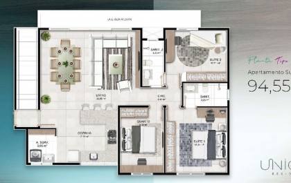 Apartamento 3/4 à venda na Avenida Priscila Dutra