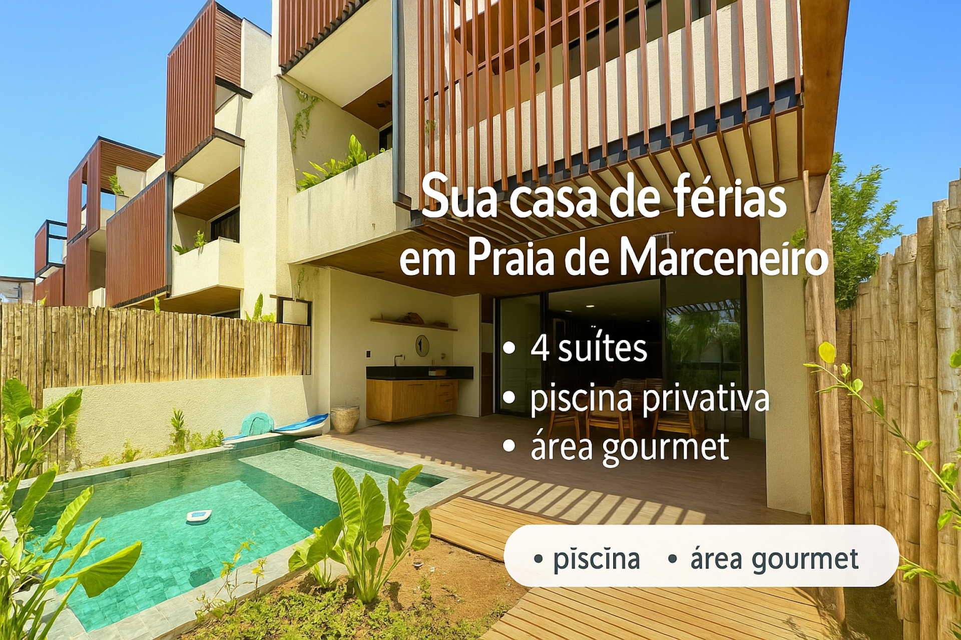 Casa com 4 suítes - Condomínio à Beira mar de Milagres