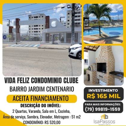 Apartamento (51M²) no Vida Bela Condomínio Clube (Bairro Jardim Centenário)