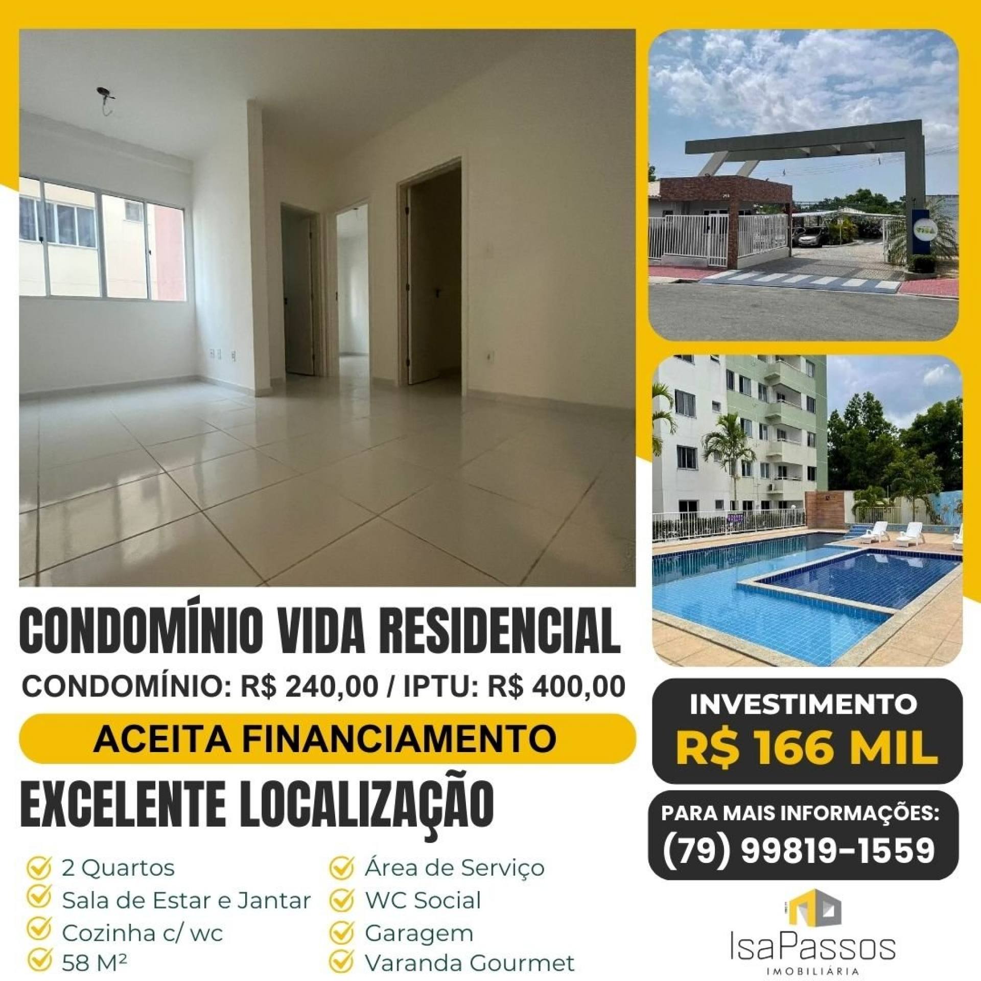 VENDO Apartamento Novo (NUNCA HABITADO!) Condomínio VIDA RESIDENCIAL (Conjunto Marcos Freire 2)