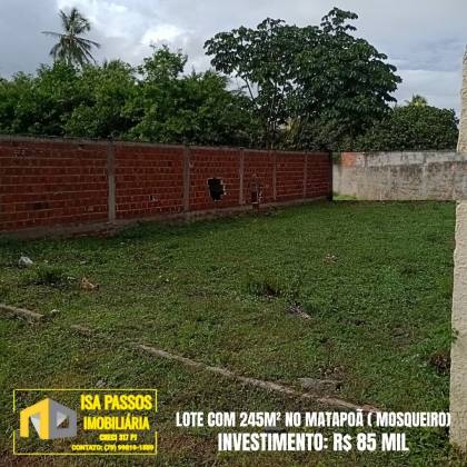 Lote com 245M² no Matapoã no Bairro Mosqueiro