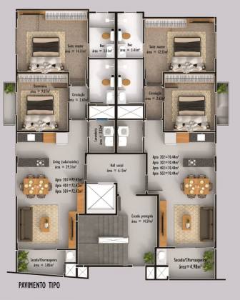 Cobertura a apenas 200 metros do mar