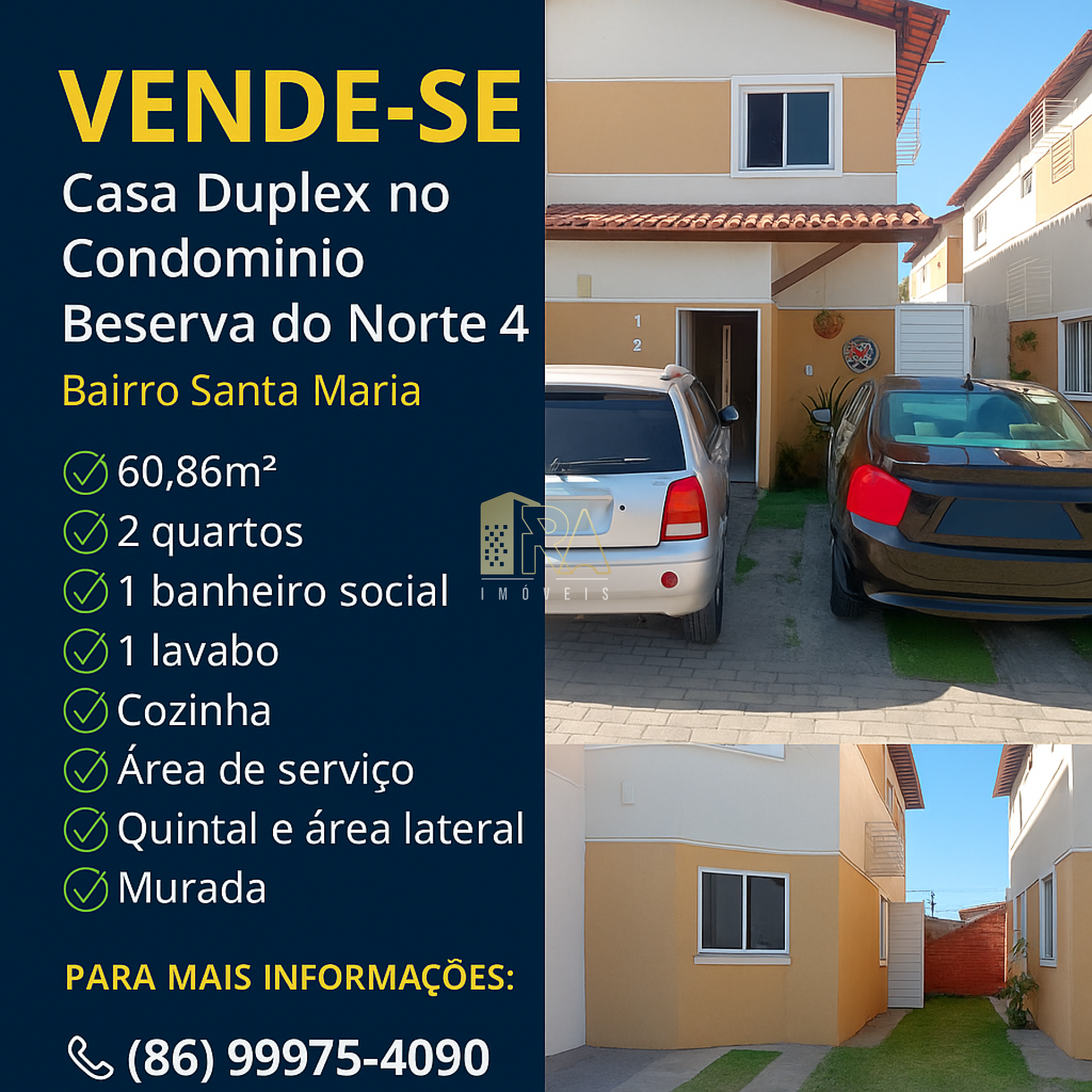Casa de Condomínio Para Vender com 2 quartos no bairro Santa Maria em Teresina