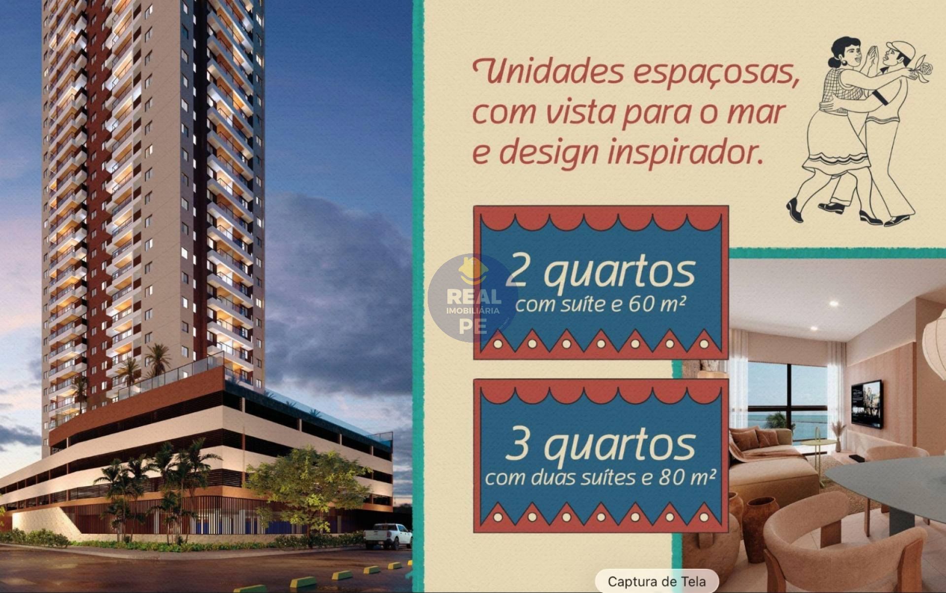 MORE NA BEIRA MAR DE OLINDA - APARTAMENTO COM 2 OU 3 QUARTOS COM SUÍTE