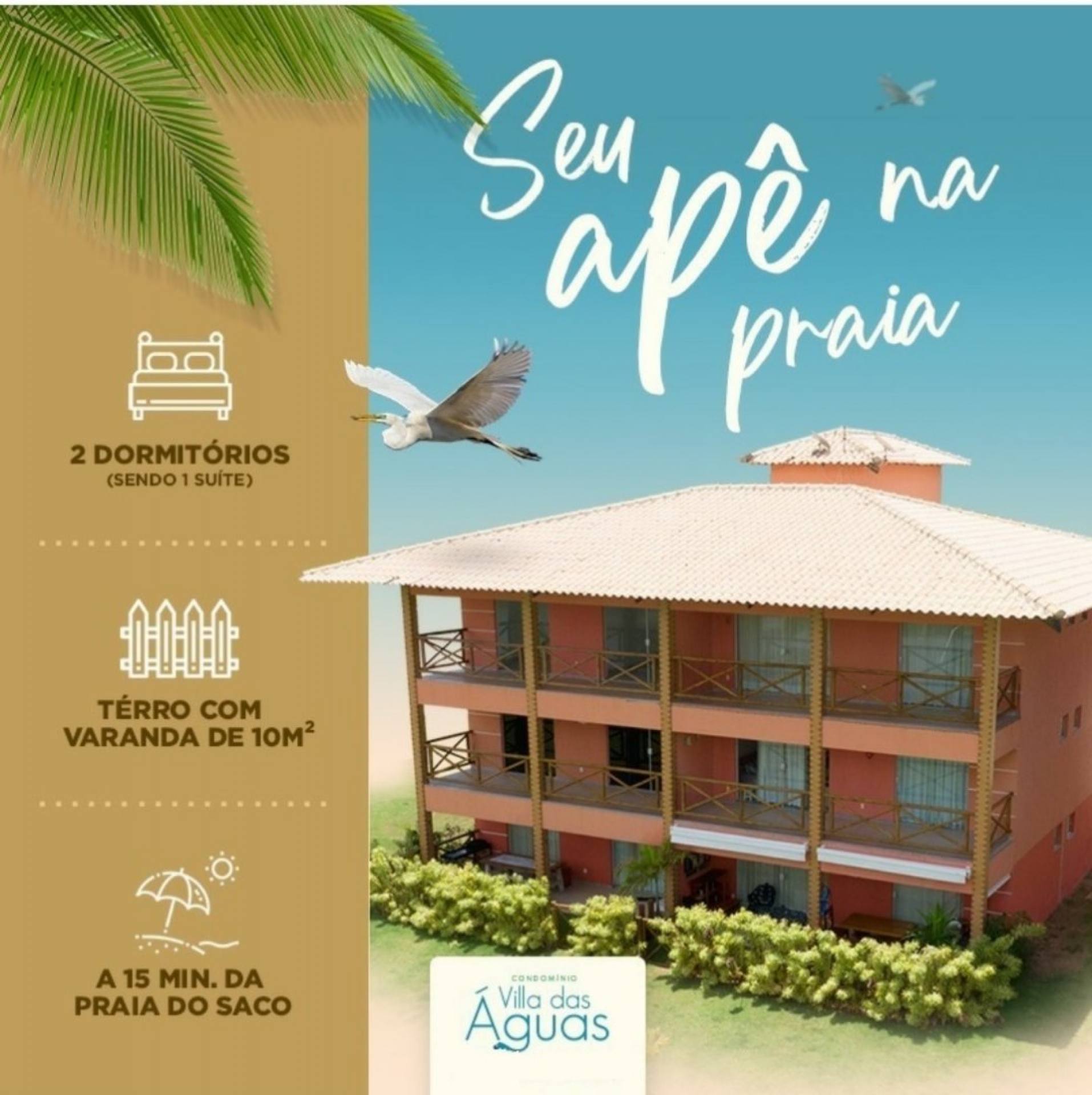 AP. MOBILIADO COM 2/4 EM CONDOMÍNIO CLUBE NA PRAIA DO SACO