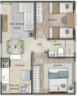 Apartamento 02 quartos no Jardim Tavares
